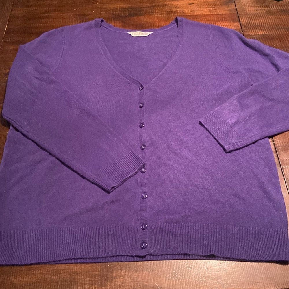 Classics Cardigan size 16 purple new blue